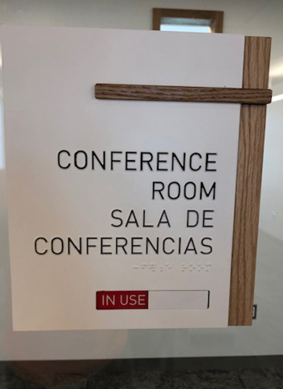 harriman-metal-etched-sign-in-use